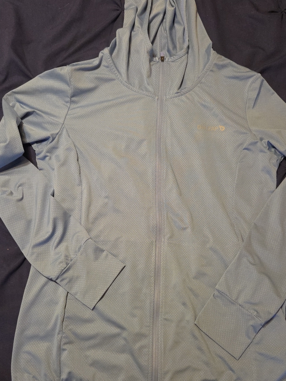 Baleaf Light Blue Hooded Zip Utility Jacket